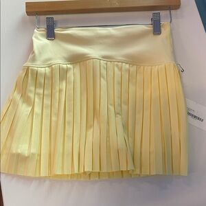 NWT Z Supply Playing Doubles Light Yellow Pleated Mini Skirt, small